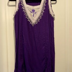 Moroccan Mini Caftan sleeveless silver embroidery